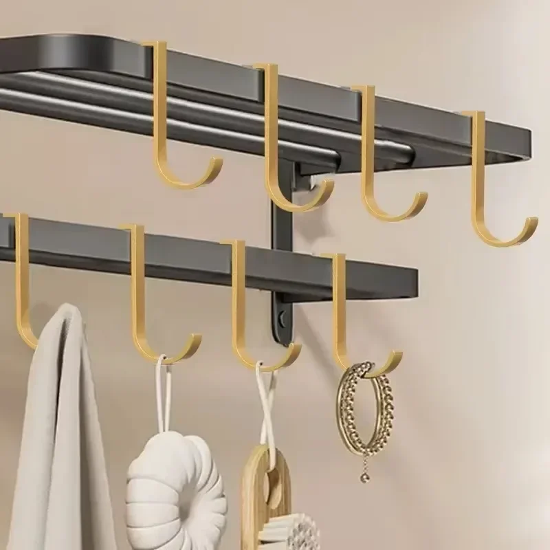 Door Cabinet Hanger Hook Anti-Rust Cupboard Rack Door Rear Hangers Towel Clothes Coat Bag Sundries Bathroom Metal Rack Organizer