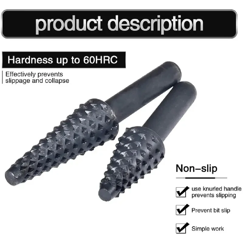 5PCS Drill Bit Set 1/4'' 6mm Shank Rotary Cutting Tools For   Grinding Woodworking Knife Wood Carving Tool Burr Set