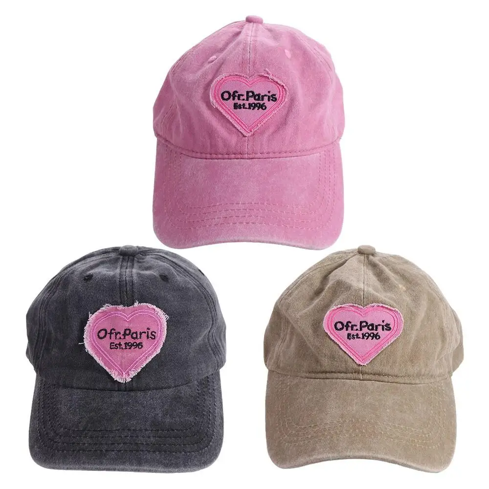 

Hip Hop Retro For Women For Men Korean Style Sunshade Cap Pink Love Heart Heart Baseball Cap Visors Cap Snapback Hat Sun Cap