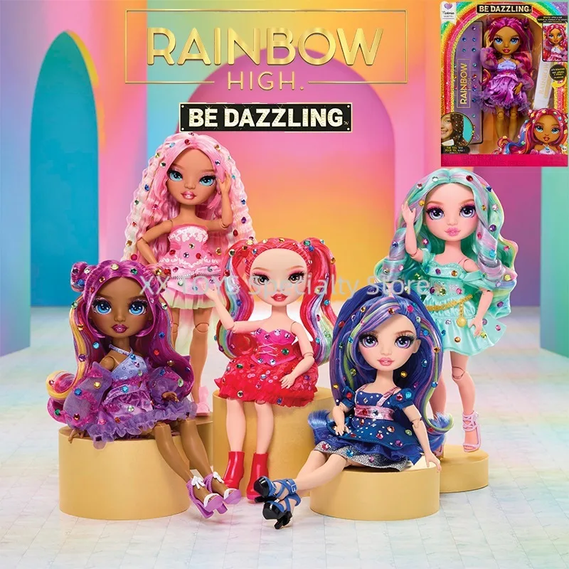 

Original Rainbow High 11 Inch Poseable Fashion Doll Be Dazzling Deluxe Set Colorful Long Hair Glass Eyes Birthday Gift Kids Toys