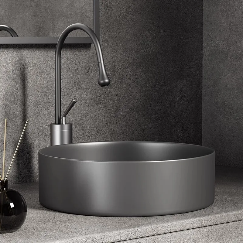 

Gun gray ceramic counter basin wash basin B & B hotel home bathroom wash basin wash round