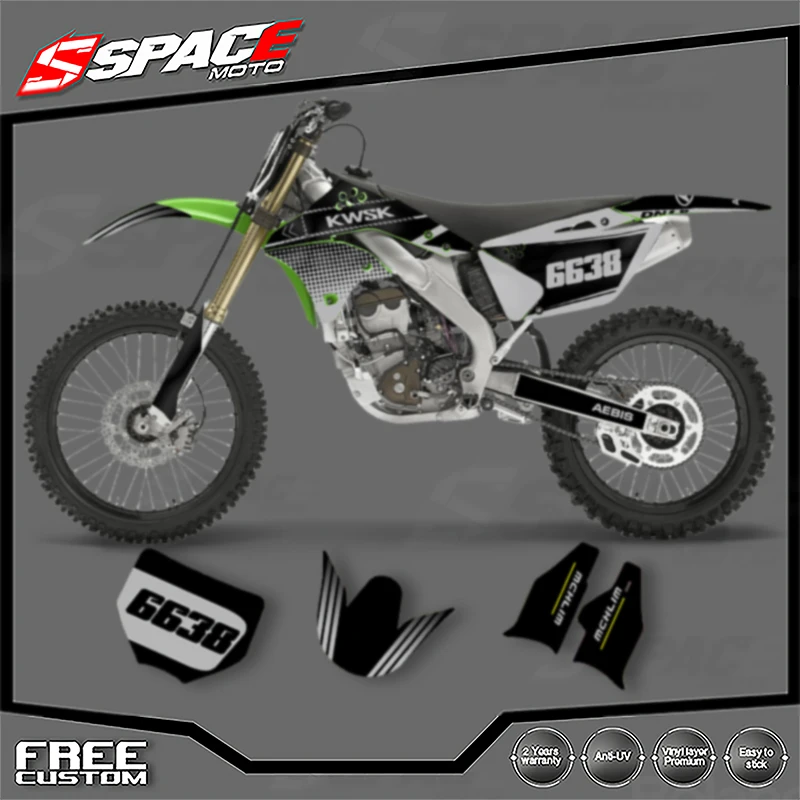 

Мотоциклетные графические наклейки SPACE, наклейки для KAWASAKI KXF 250 2006 2007 KXF 250 2008, наборы наклеек 003