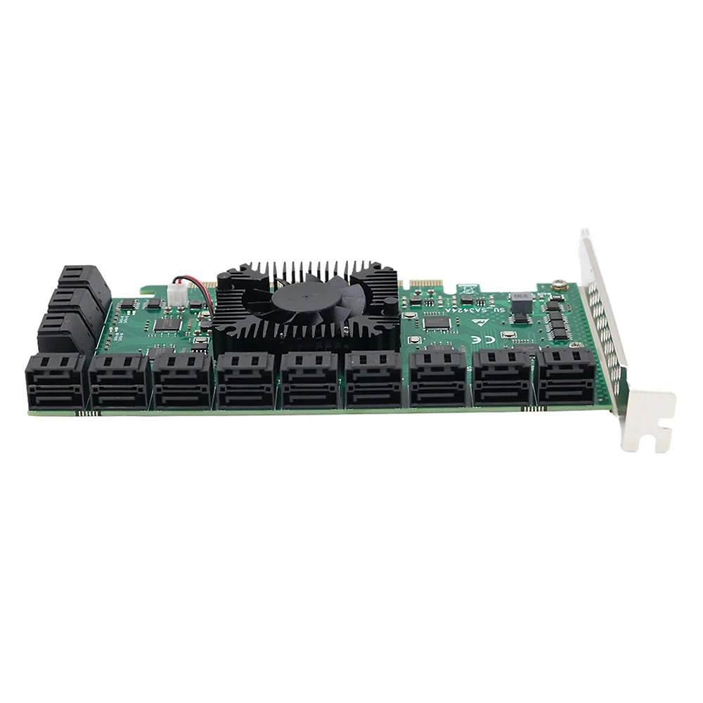 Imagem -05 - Controlador do Conector do Porto Sata 3.0 do Cartão 24 do Riser da Expansão de Zhenloong ao Adaptador 4x 6g 6gbps de Pci-e X16 Pcie