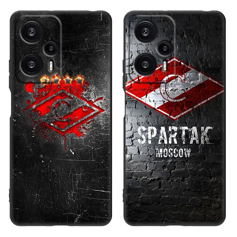 Russian Spartak Moscow Cartoon Cover Black Phone Case For Xiaomi Mi POCO X6 Pro F5 M6 X5 X4 Pro X3 NFC M5 M4 M3 F2 Pro F4 F3 GT