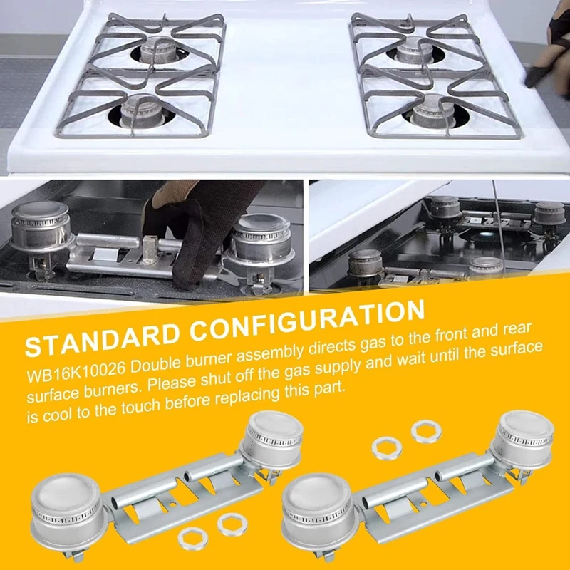 Reemplazo de conjunto de quemador doble de rango de Gas ABDJ-WB16K10026 WB29K17 para quemador de estufa de Gas eléctrico General reemplaza
