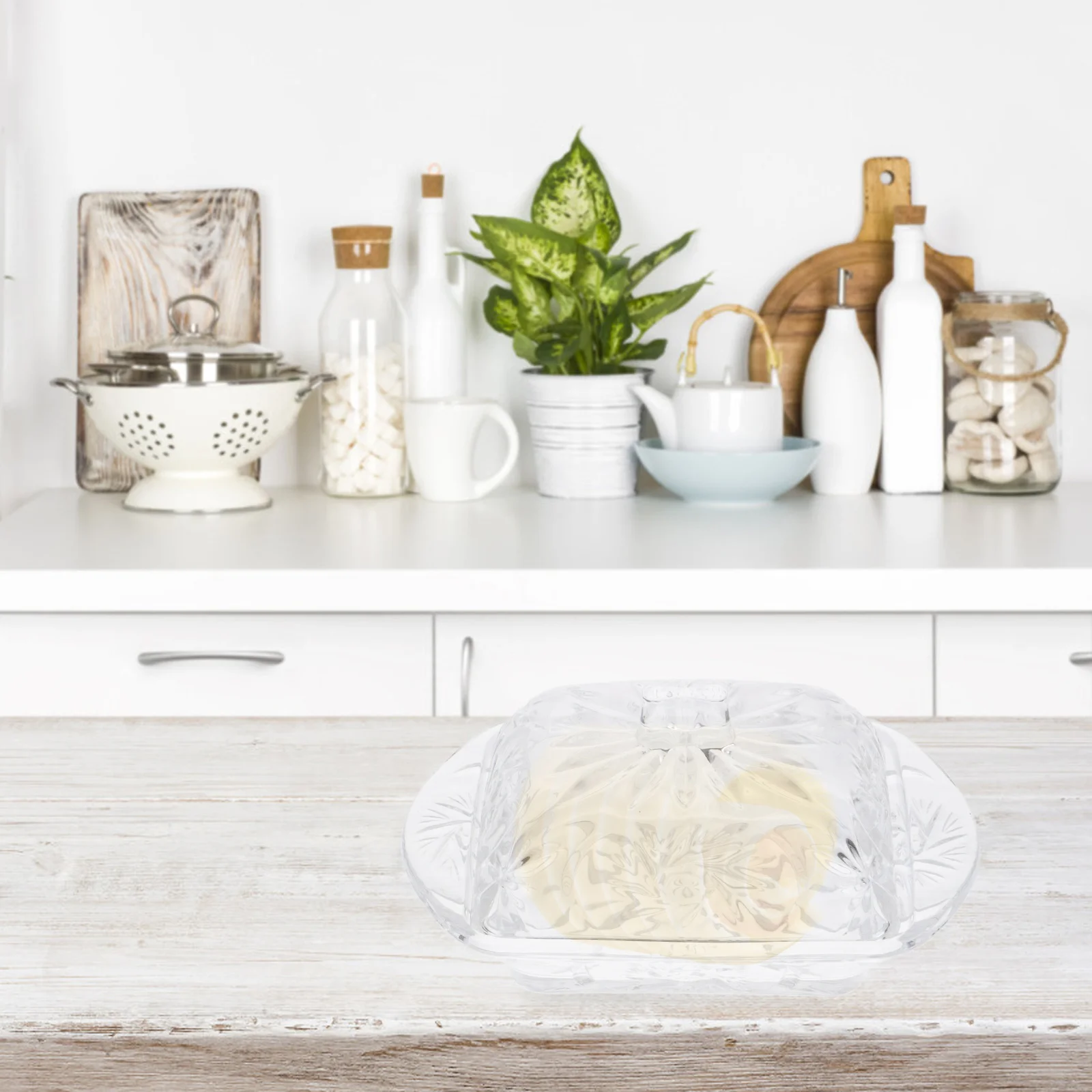 

Large Capacity Glass Butter Box Butter Dish Dome Cover Storage Case Fresh Keeping Holder for Kitchen Snacks Cheese Dessert