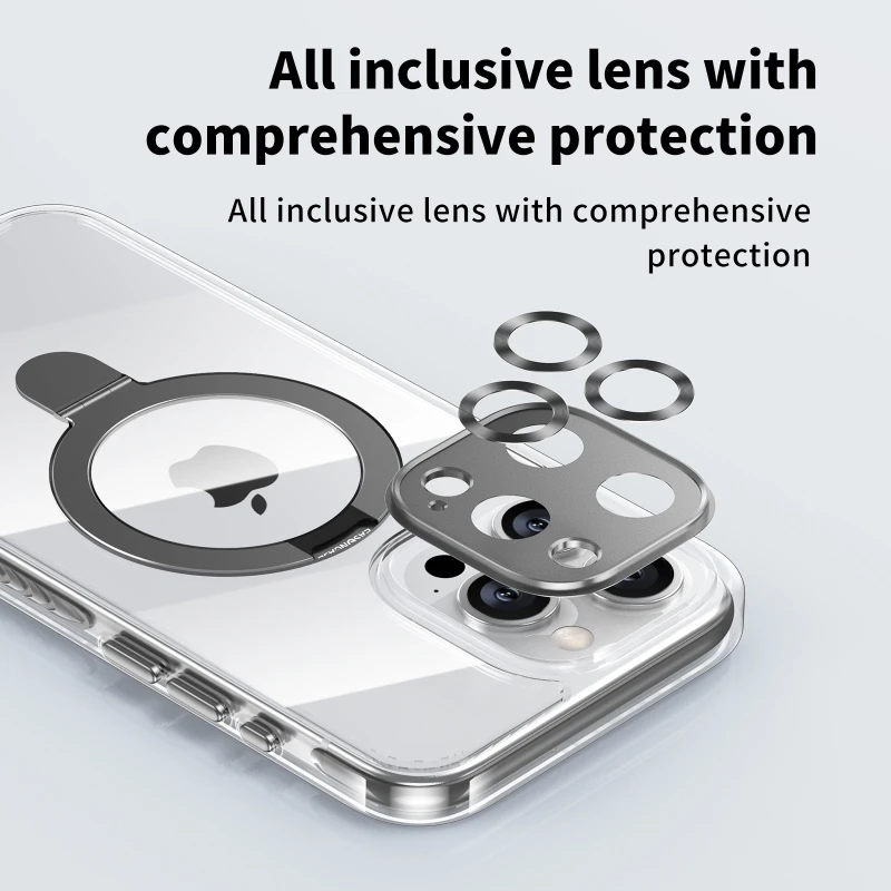 Luxury Bronze Gold Stand Holder phone case for iphone 16 15 14 13 12 pro max 15 16  plus Transparent pc Magsafe Magnetic Cover