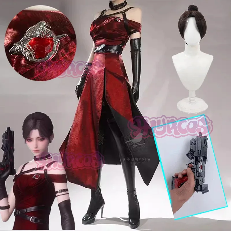 Disfraz de héroes Love and Deepspace, vestido rojo, uniforme de velo encantador, Sylus, implacable para mujeres y niñas, fiesta de Halloween
