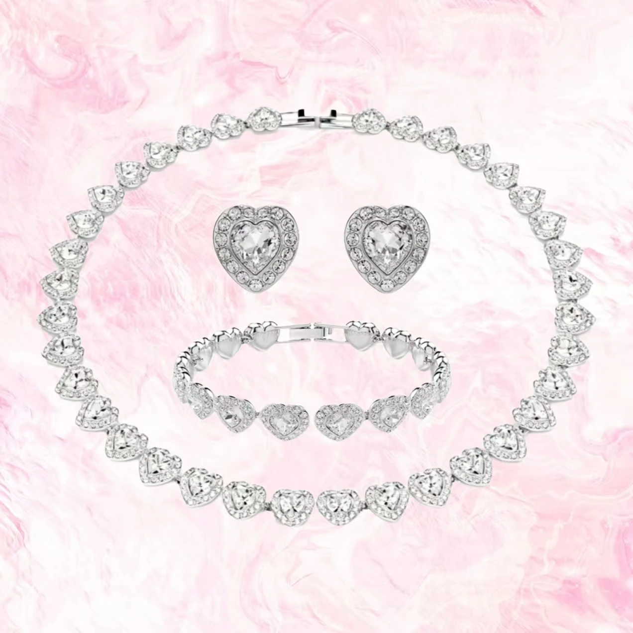 High-quality classic crystal necklace set, suitable for daily wear and parties, S925 silver, elegant jewelry 2026