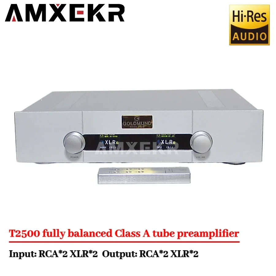 

AMXEKR T2500 Fully Balanced Class A High Fidelity Flagship Tube Preamplifier with Remote Control Home Theater Tube Amplifier