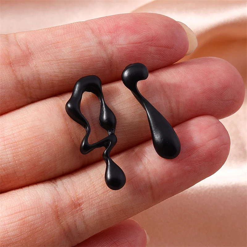Aihua Minimalistischen Unregelmäßige Hohl Geometrie Metall Stud Ohrringe Punk Aussage Gold Farbe Ohrring Frauen Ohr Schmuck – Detail 10