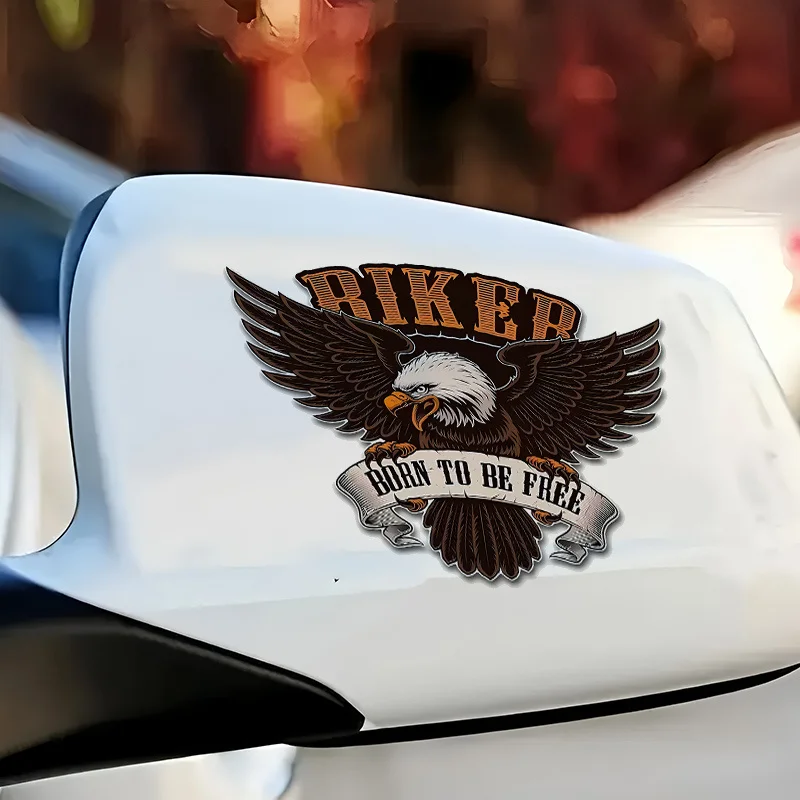 1PC Eagle „Born to Be Free“ Biker-Auto-Motorrad-Aufkleber, cooler Aufkleber zum Hinzufügen im Biker-Stil an Ihrem Auto oder Motorrad