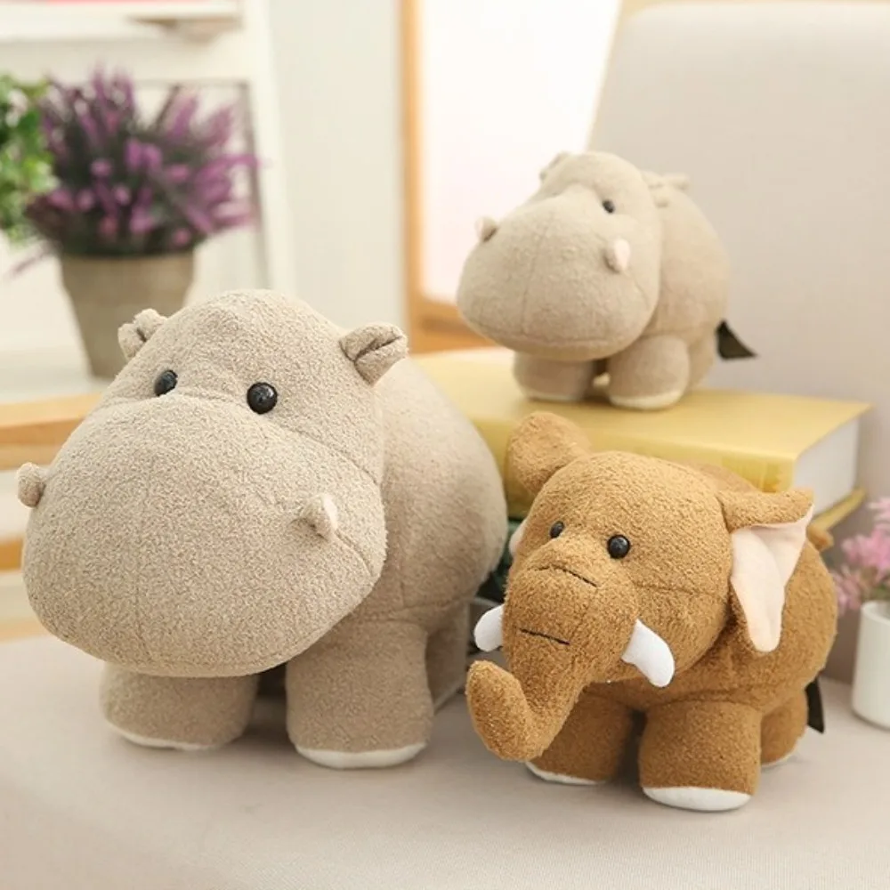 Kawaii Baby Ippopotamo Peluche Bambola Cartoon Elefante Animali di peluche morbidi Giocattolo Decorazione della casa Cuscino carino Cuscino Regalo di Natale