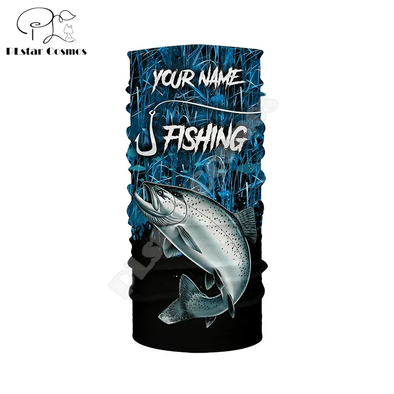 Nome personalizzato Animal Bass Mahi Fishing Graffiti Gradient Fish Tattoo Retro 3dprint Summer Harajuku Face Mask foulard sciarpa A4