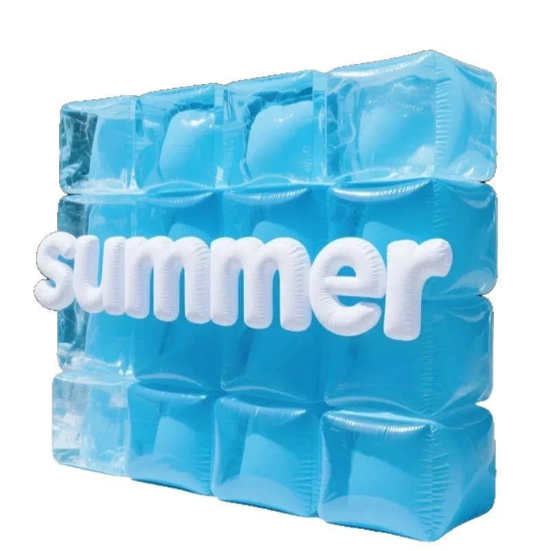 Inflatable Ice Cube, Square Wall, Air Mold, Alphabet Simulation, Summer Outdoor Commercial Flash Mob, Meichen Promotional