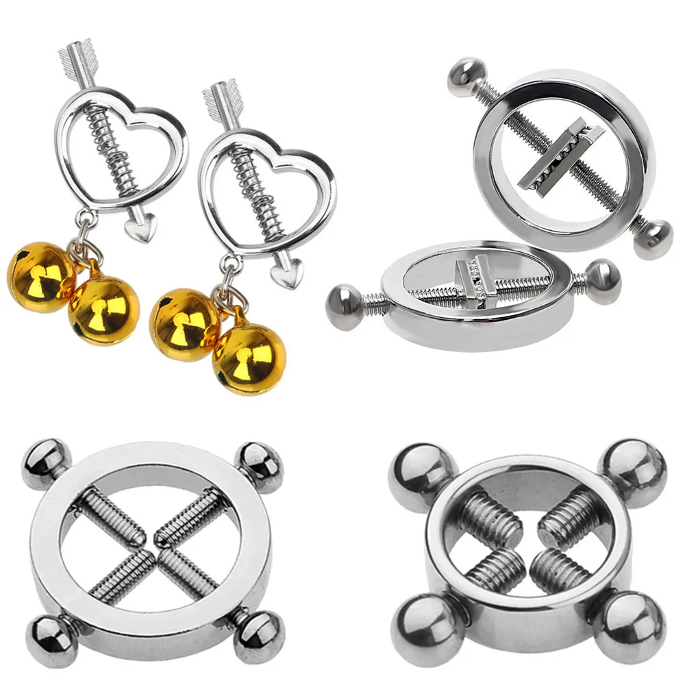 1 Pair Stainless Steel Metal Nipple Clamps Breast Clip Slave Chest Stimulator Adult Games Erotic Product BDSM Sex Toys For Women