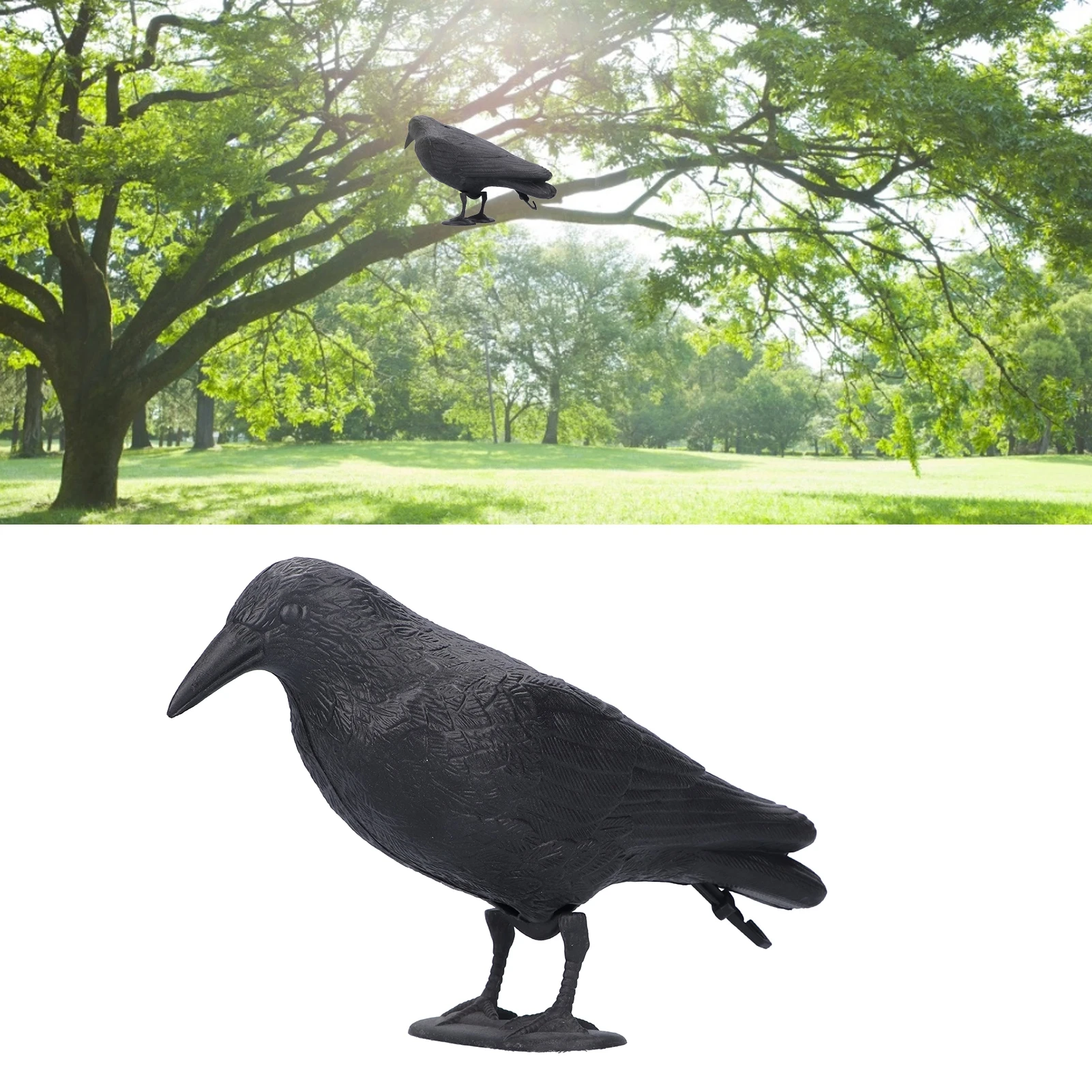 

Simulation Plastic Black Crow Statue Hunting Bait Decoys Tool Halloween Party Ornament Outdoor Garden Bird Decoration