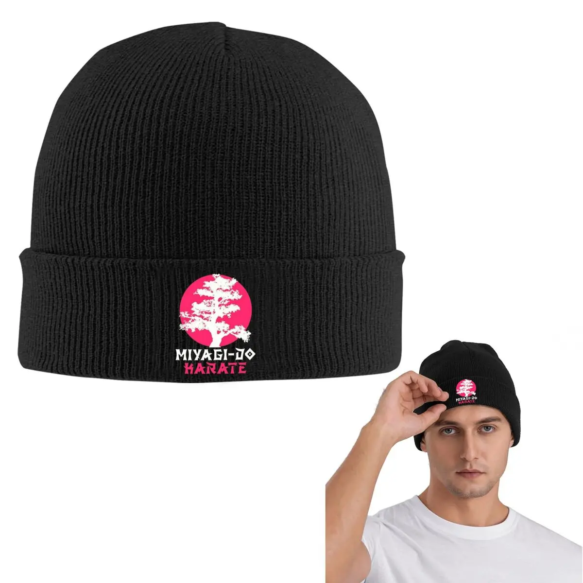 

Теплая вязаная шапка с логотипом каратэ, шляпа в стиле хип-хоп, осенне-зимние уличные шапки, шапки для взрослых унисекс