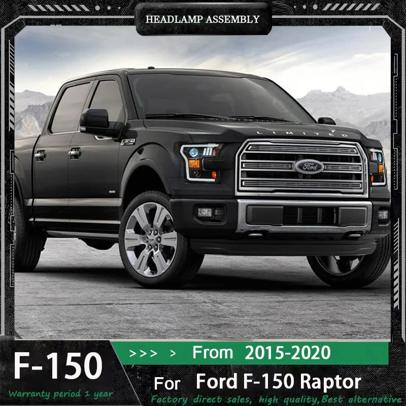 

LED Head Light Parts For Ford Raptor F150 F-150 2015-2020 Front Headlights Replacement DRL Daytime light Projector