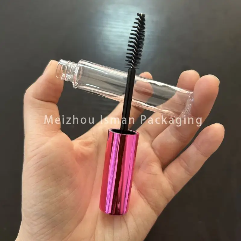 50Pcs empty hot pink metallic liquid lipstick lip gloss packaging makeup clear mascara bottle eyeliner container tubes 10ml