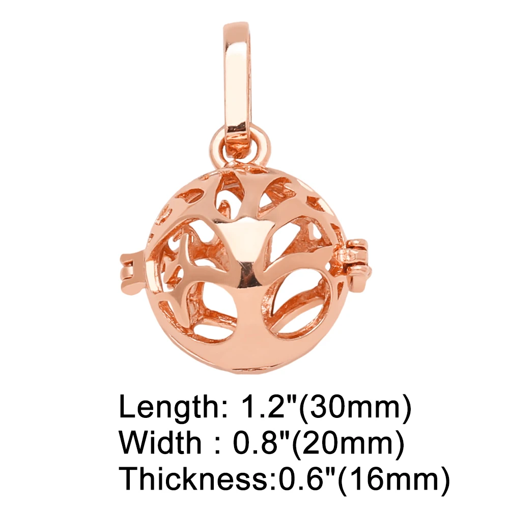 OCESRIO Retro Harmony Ball Chime Bola Necklace Pendant for Pregnancy Copper Gold Plated Wishing Ball Gifts for Wife pdtb403