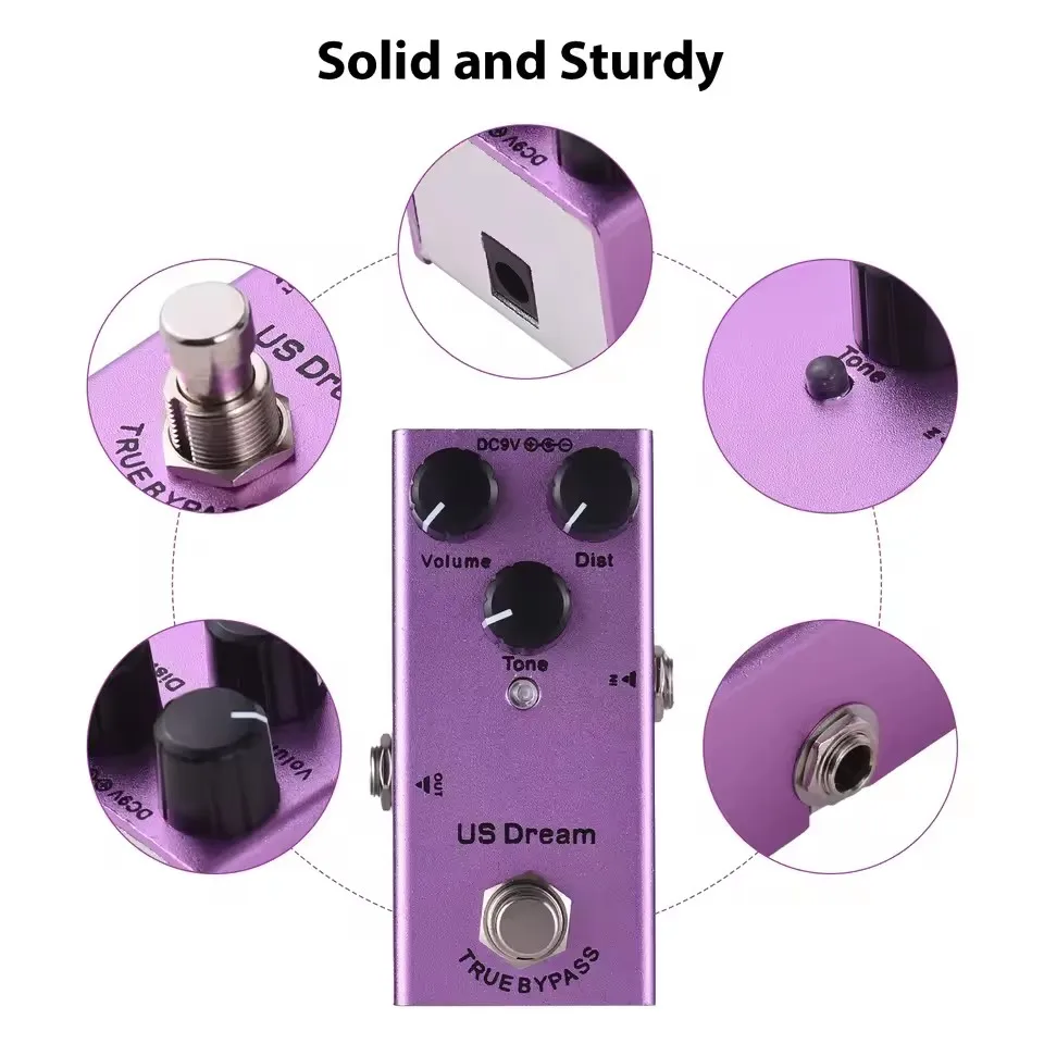 Electric Guitar Effect Pedal US Dream Effect True Bypass American Metal Distortion Metal Case High Quality ZP-04 view 4