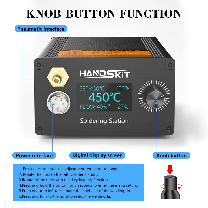 T12A Suction Tin Gun Desoldering Station Hot Air Gun Soldering Iron Suction Pen Intelligent STM 32 Soldering Station