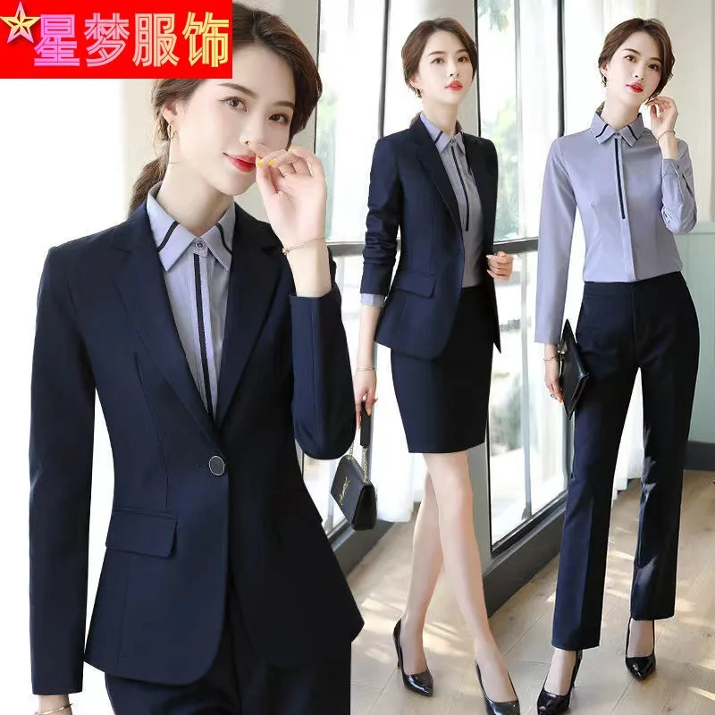 

9822 Temperament Business Women's Clothing Formal Wear Spring and Autumn Suit Jacket College Student Interview Suit Work Clothes