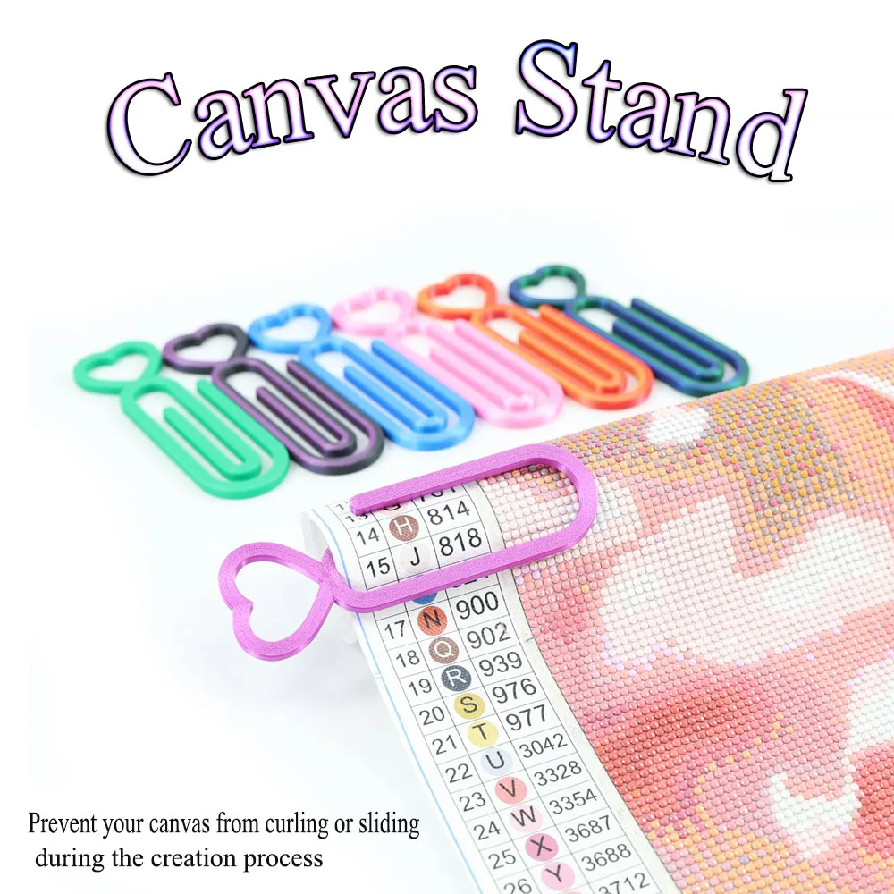 2 Pezzi Clip per Diamond Painting, Morsetti Antiscivolo per Tela per Tavolette Luminose e Cavalletti, Strumenti di Fissaggio per Ricamo Artistico Fai da Te 5D, Supporto per Punto Croce