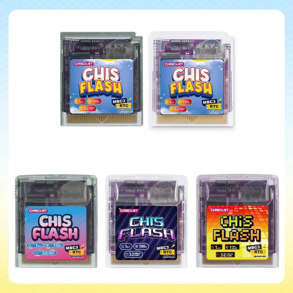 Chiscart MBCX MBC3 RTC V1.0 Flash-Kartusche 32MByte 1Mbit SRAM Kompatibel mit Game Boy Color, GBA, GBA SP Konsole Unterstützt Chisburner – Detail 4