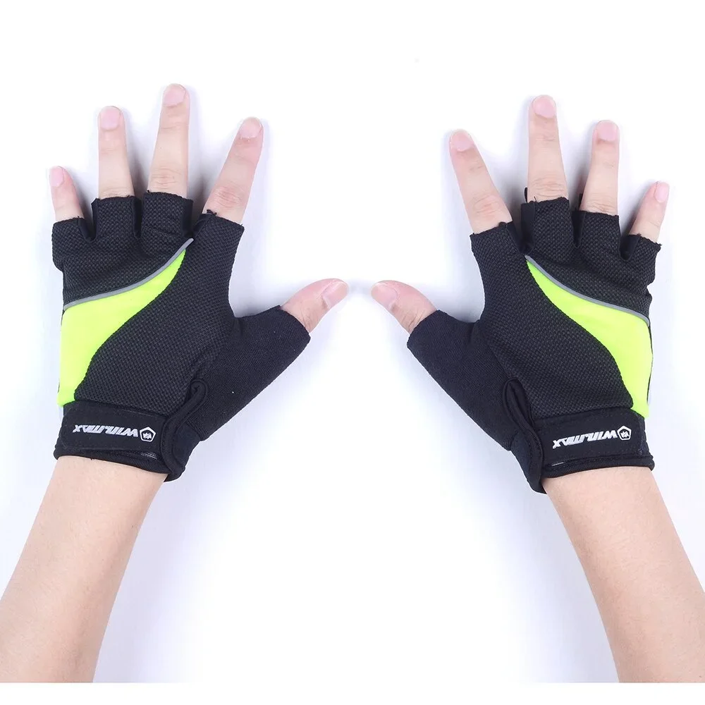 WIN.MAX Lycra Cycling Gloves Anti-slip Anti-sweat Men Women Half Finger Breathable Sports MTB Bicycle Glove