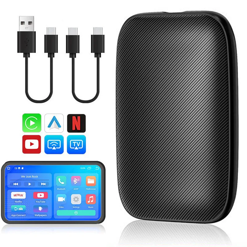 Per auto e veicolo Adattatore wireless Carplay Wireless Android Auto cablato a adattatore di navigazione wireless Accessori di aggiornamento per auto