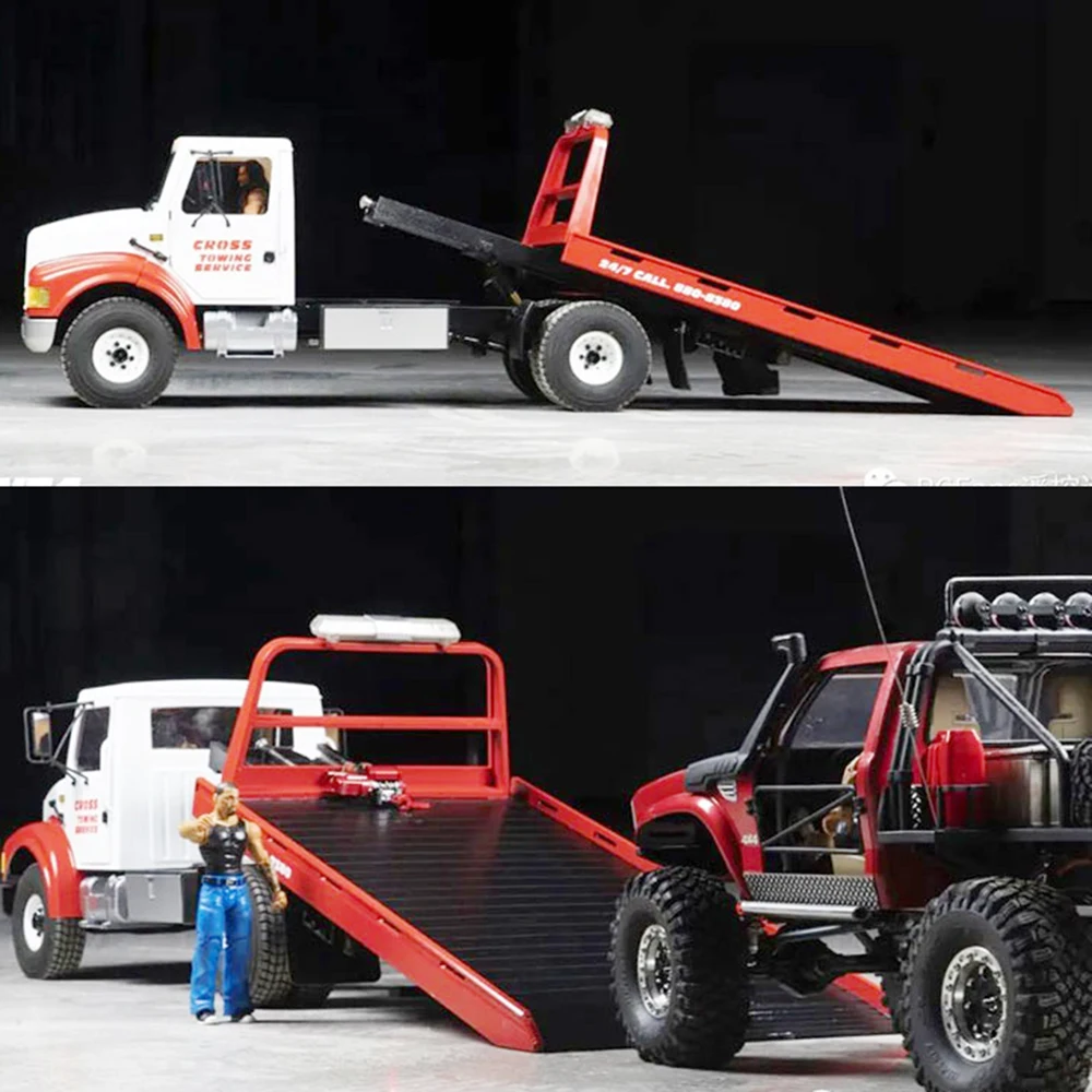 

RC Wrecker CROSSRC New 1/10 RC Road Rescue Truck Recovery WT4 Remote Control Vehicle Model KIT Unpainted Lights Two-speed DIY