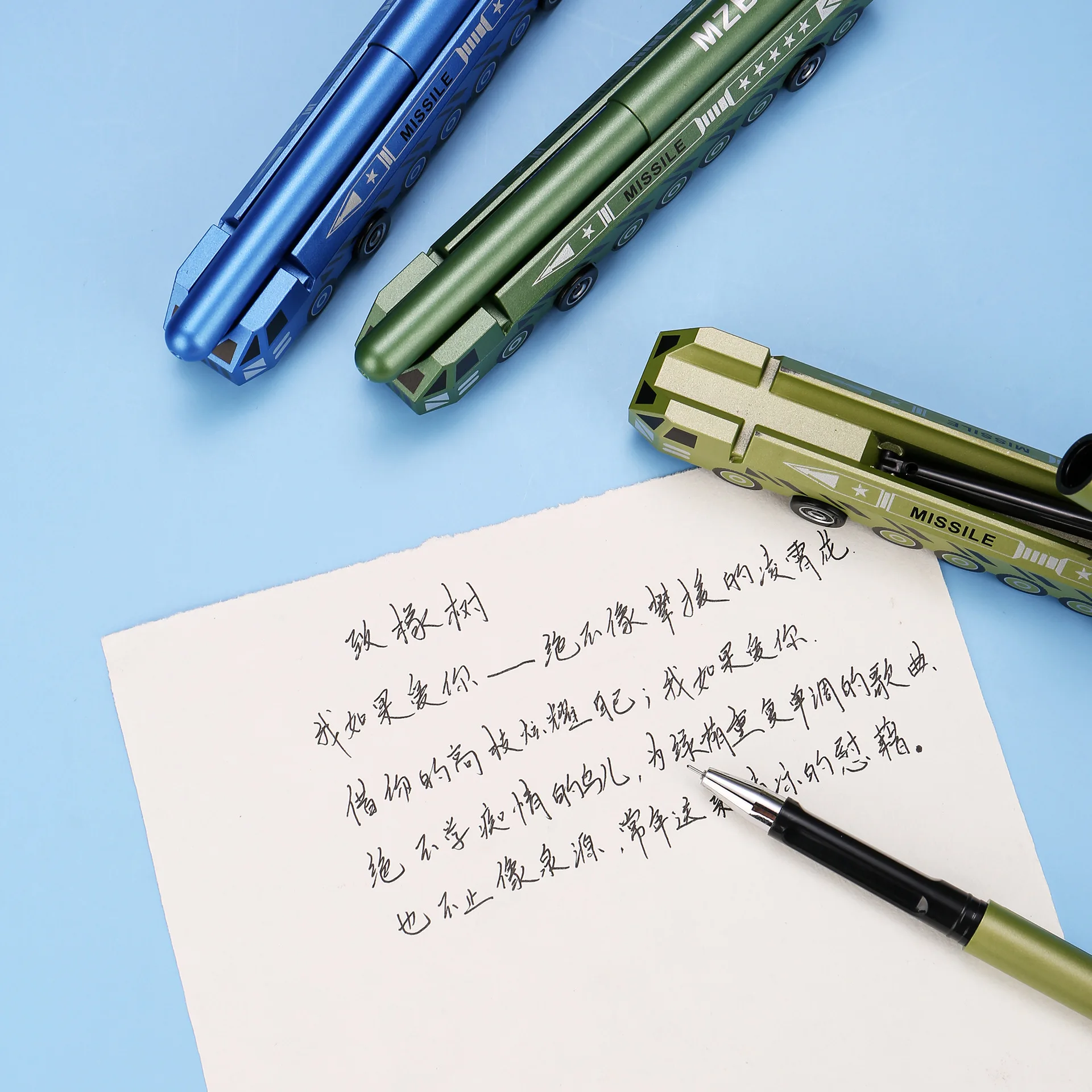 Creative Missile Neutral Pen Toys Ballistic Launch Vehicle Smooth Writing Black Gel Pens Model Desk Pen School Office Stationery