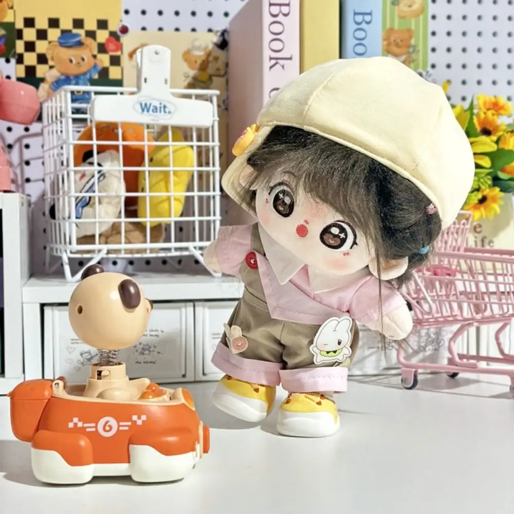 

Cartoon T-shirt 20cm Cotton Doll Clothes Outfit Fashion Cotton Doll's Clothes Mini Peaked Cap Plush Doll Clothes