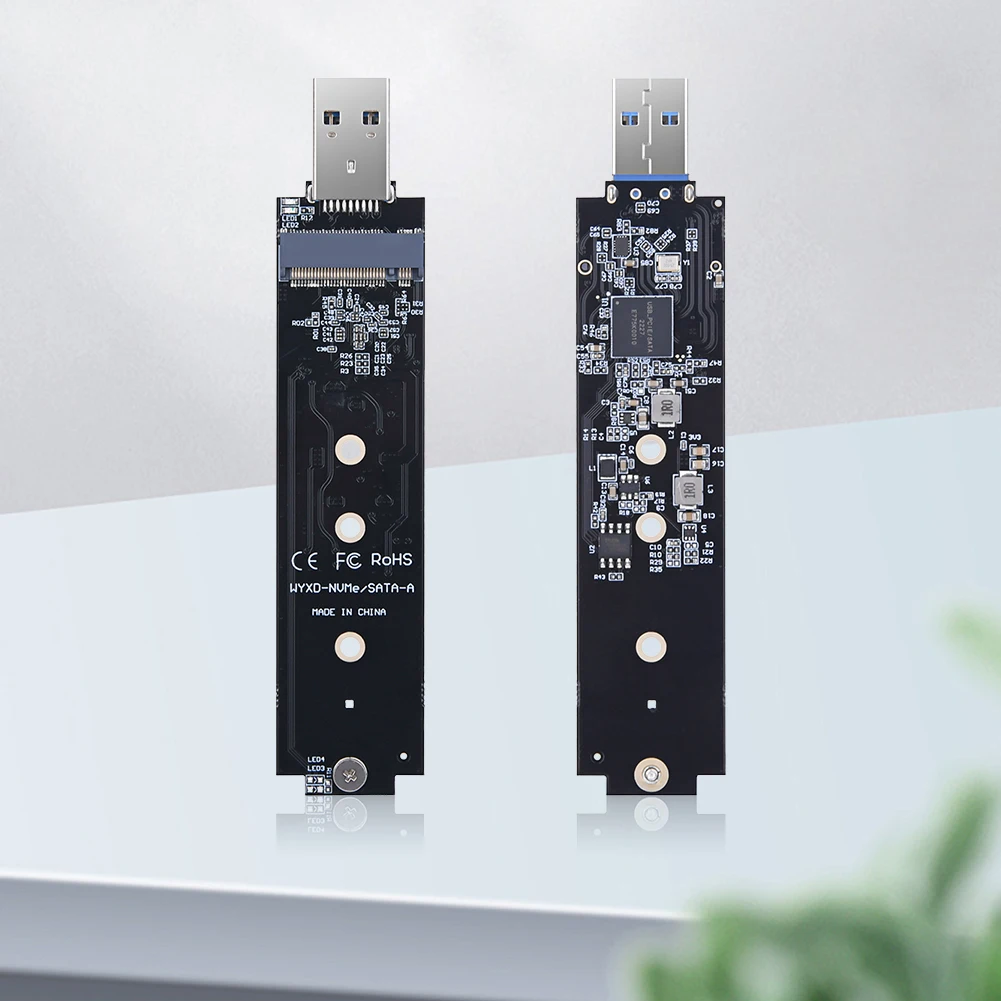 Lettore per disco rigido con chiave M basata su PCIe 10Gbps Doppio protocollo NVMe SATA M2 SSD Supporto scheda UASP TRIM per SSD M.2 2230 2242 2260 2280