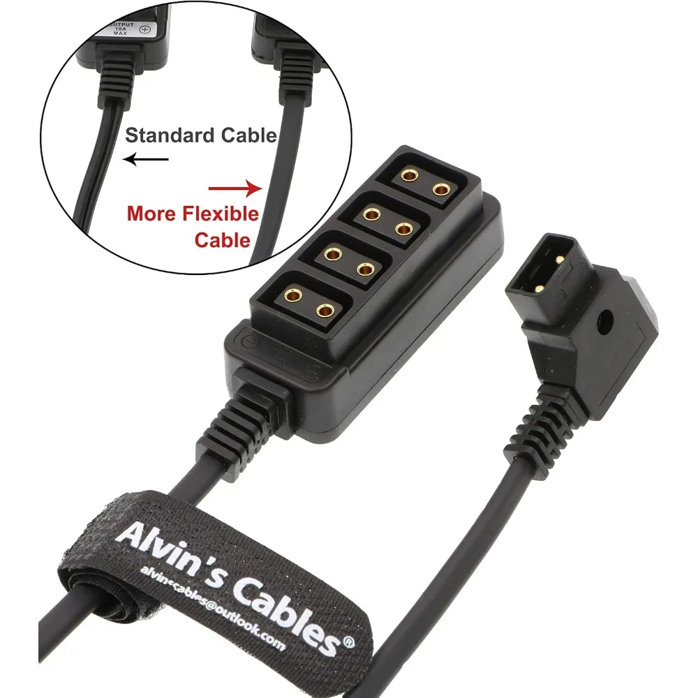 

Alvin's Cables D-tap Splitter Cable D-tap Male to 4 Port Dtap Female Camera Battery P-tap Power Hub 70cm| 27.6inches