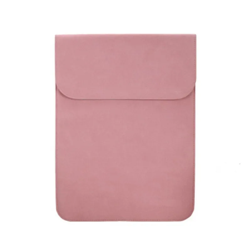 Fashion Women Men Matting PU Laptop Sleeve Invisible Magnet Buckle Sleeve Bag