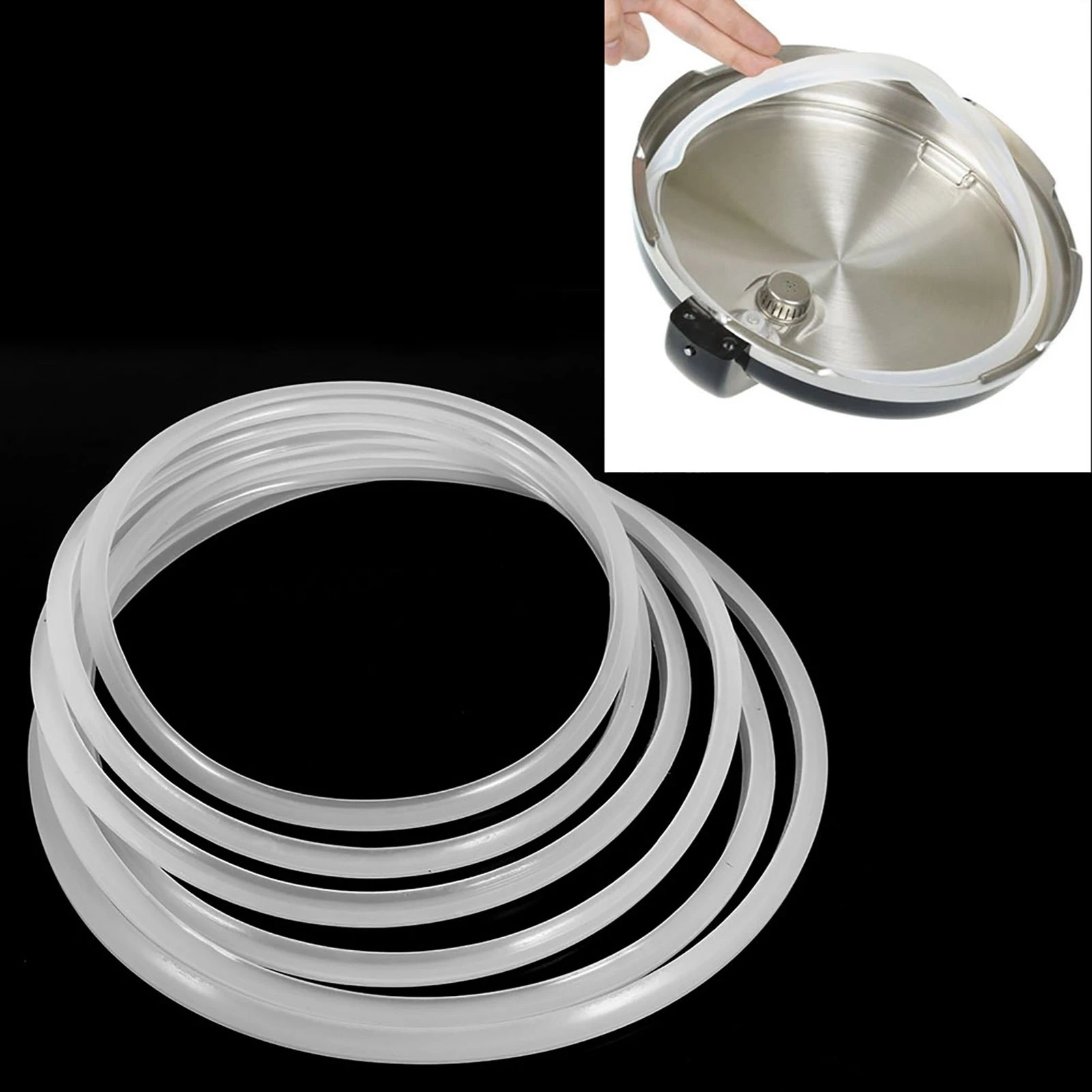 Gasket Sealing Ring Replacement Clear Silicone Gasket Sealing  for Home Pressure Cooker Kitchen Tool
