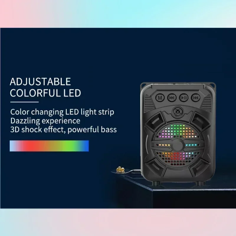 LDE Portable Wireless Sound Box Rechargeable with USB TF Card Radio Player Wireless Bluetooth Speaker for Party BBQ Home Travel