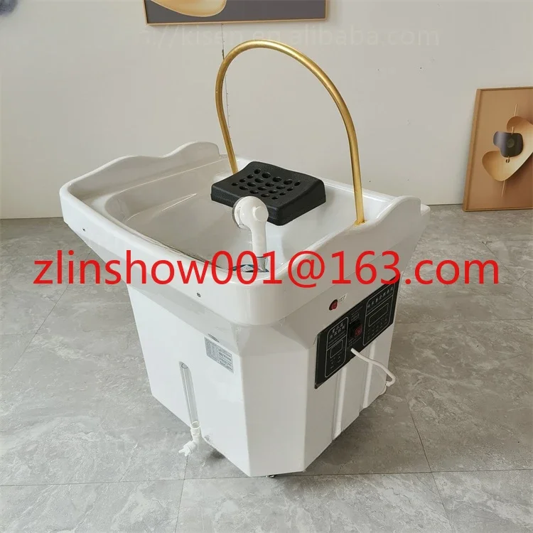 Good quality water tank portable mobile hair washing shampoo sink bowl with head therapy water circulation bar and fumigation