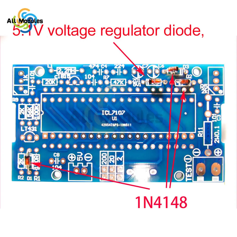 ICL7107 Voltmeter DIY Kit Parts DC 5V Digital Voltmeter Module e-learning training production welding exercise parts kit diy