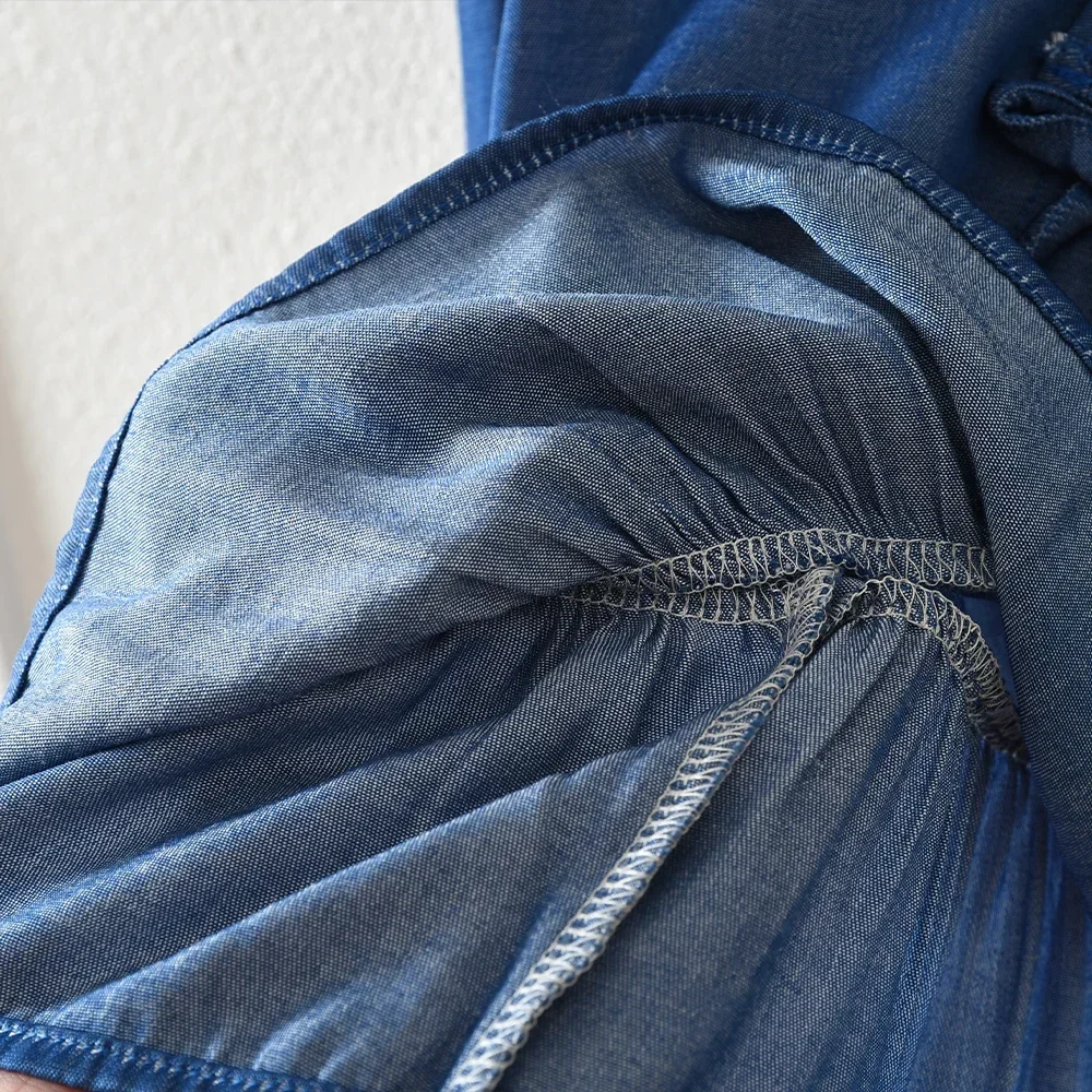 قميص أزرق للفتيات بعمر 3-7 سنوات برقبة دائرية وأكمام طويلة قميص أساسي للأطفال النسخة الكورية العصرية والمتعددة الاستخدامات