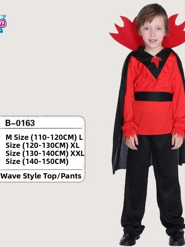

Halloween Masquerade Show Devil Costume Set Children's Dress Elegant Stage Performance Outfit Traditional Chinese Ethnic Style
