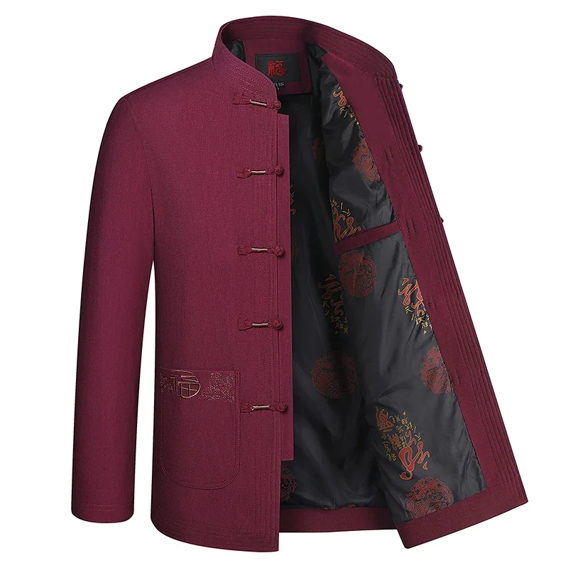 Spring and Autumn New Middle-aged and Elderly Men Father Tang Jacket Chinese Style Hanfu National Wind Grandpa Coat Jacket