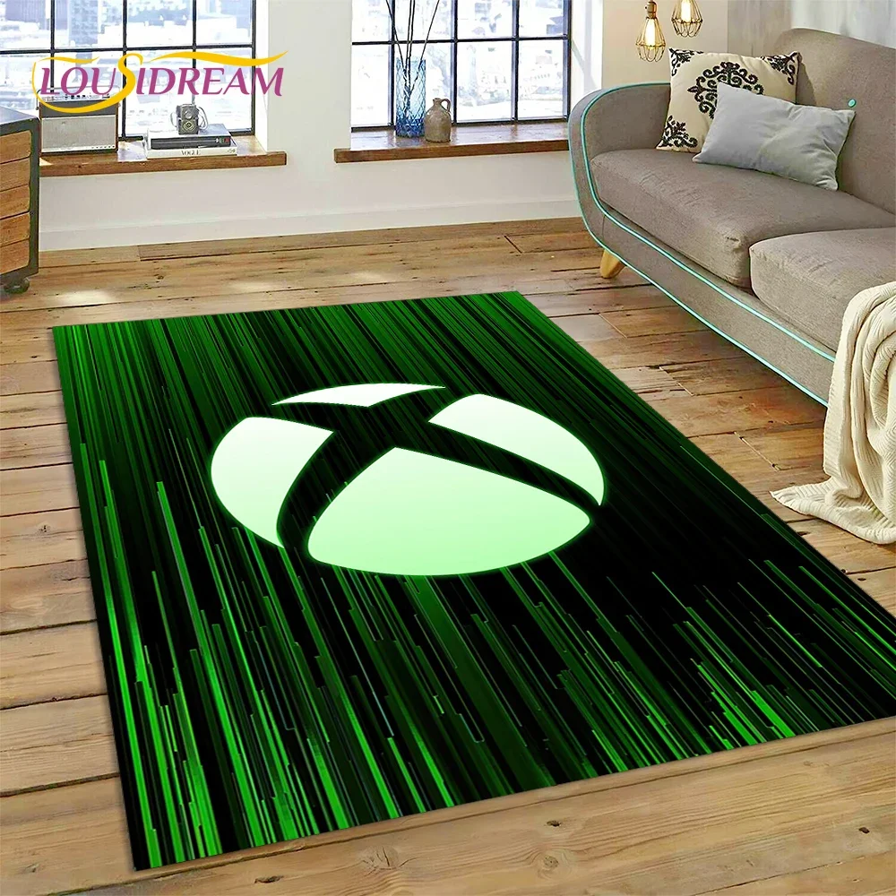 3D Gaming Logo Xbox Gamer Carpet Rug for Bedroom Living Room Home Sofa Decoration,Children Game Large Decor Floor Mat Gift