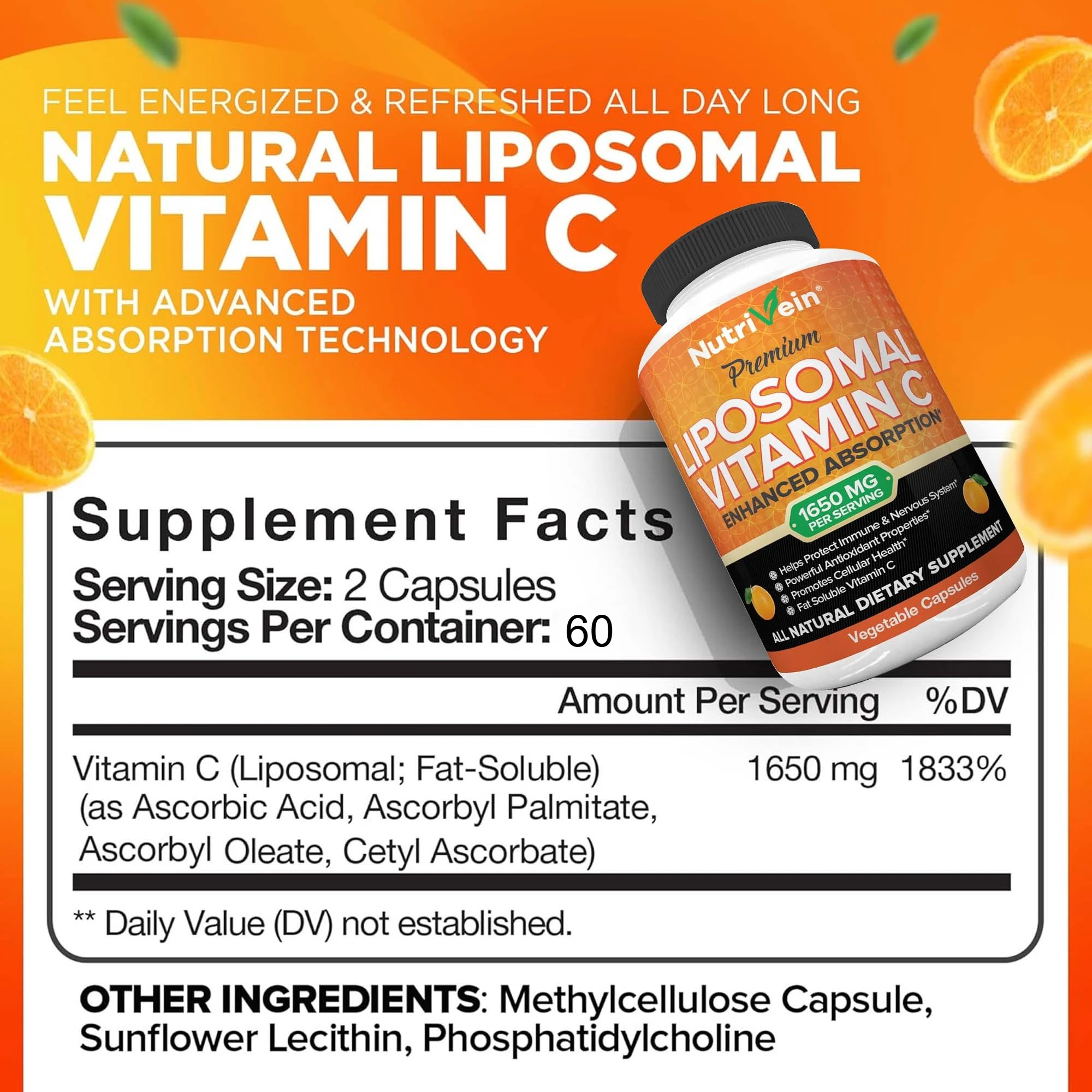 Liposomal Vitamin C - A Powerful Antioxidant That Promotes Cell Health and Strengthens The Immune and Nervous Systems