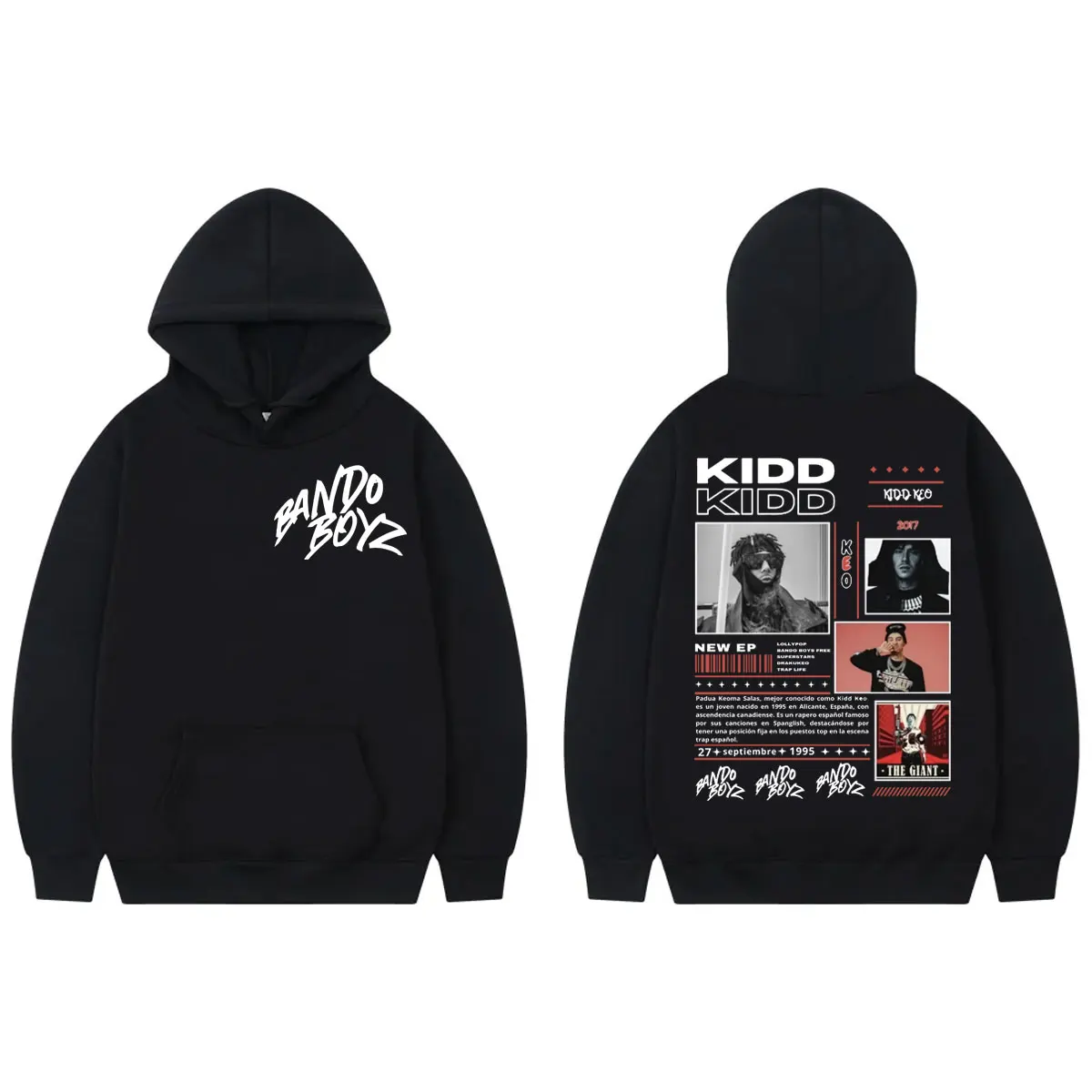 

Rapper Kidd Keo Bando Boyz Album Print Hoodie Fashion Hip Hop Y2k Hooded Sweatshirts Men Women Casual Oversized Fleece Pullovers