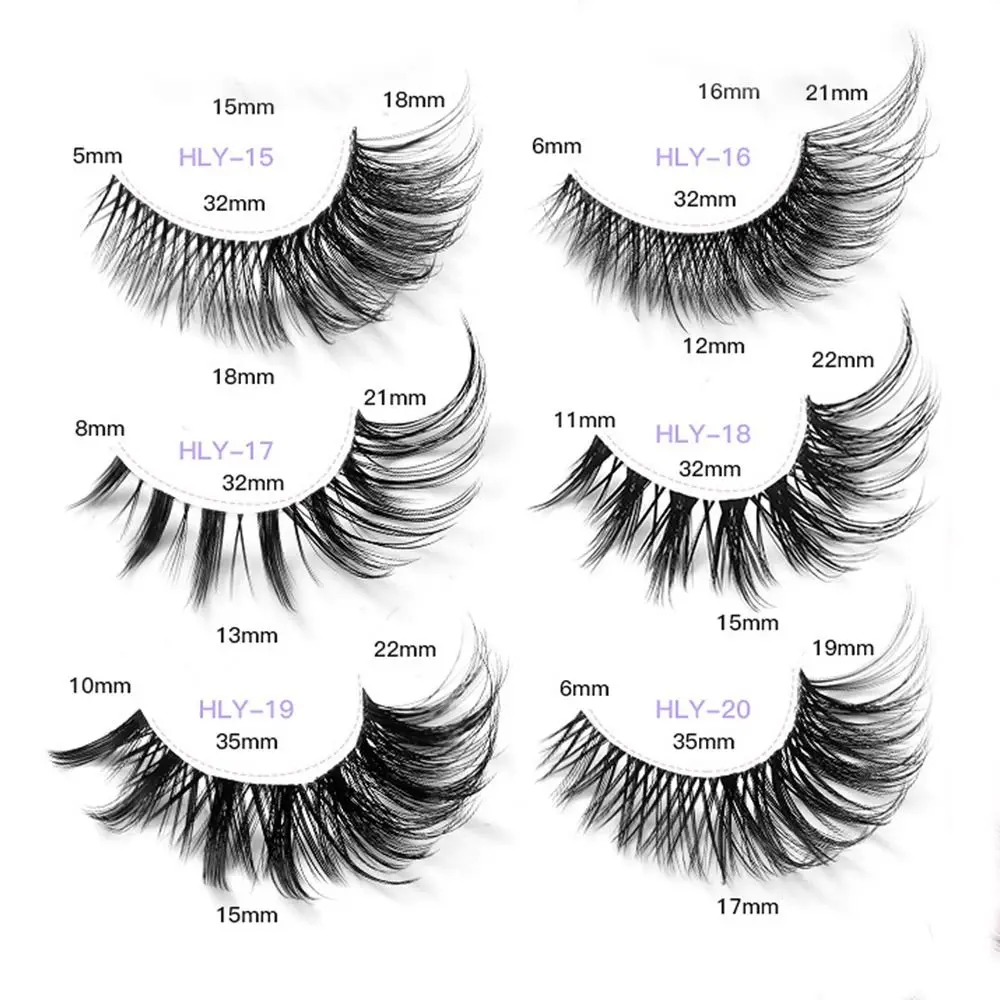 Nieuwe Natuurlijke Lange Cat Eye Wimpers Clear Band Eye Langwerpige Faux Nertsen Wimpers Gevleugelde Einde Valse Wimpers voor Make-Up