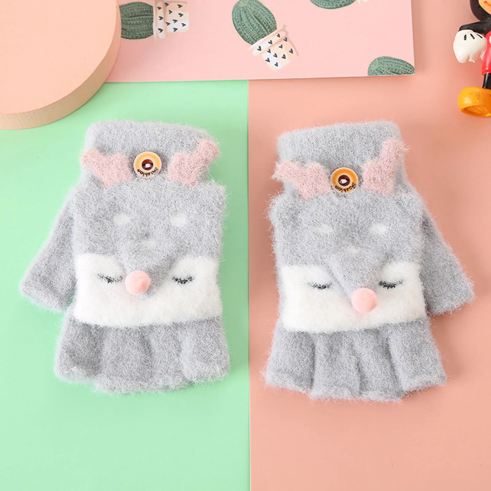 

Toddler Boy Winter Gloves Toddler Kids Boys Girls Soft Warm Wool Gloves Christmas Children Thermal Bike Gloves for Kids Stylish